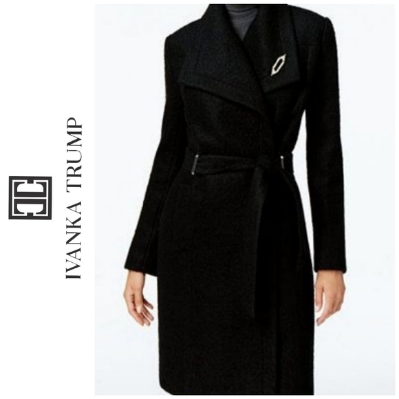 Ivanka Trump Jackets & Blazers - Ivanka Trump  Asymmetrical Trench Coat w/brooch